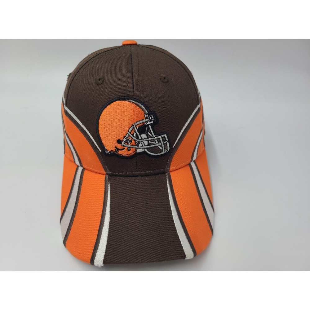 Cleveland Browns NFL Team Apparel‎ Flames Adjustable (Fits Small) Hat Cap Brown